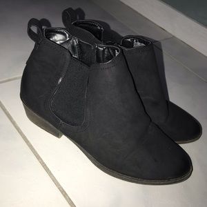 Black Faux Suede Booties
